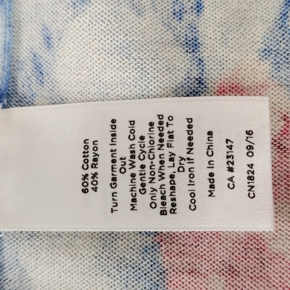 *D117 Talbots pink and blue floral print sweater PS CLEARANCE - Picture 12 of 12